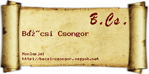 Bécsi Csongor névjegykártya